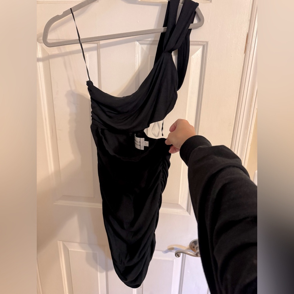 Hello Molly Chic Black One-Shoulder Dress